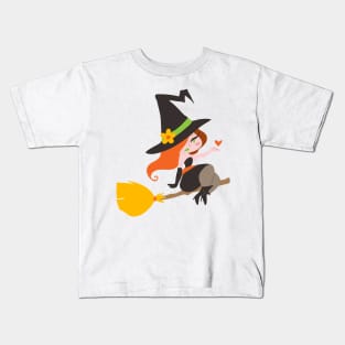 Cute Redhaired Witch Kids T-Shirt